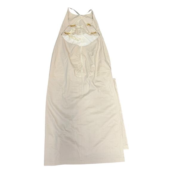 Paloma Wool Teresa Linen Wool Blend Dress Beige Backless Strappy XL - Picture 7 of 15